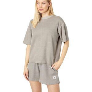 Reebok Classics Natural Dye Gray Waffle Knit Overslzed Top Women's Small
